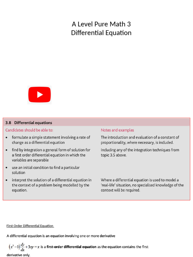 Differential Equation Pure | PDF | Differential Equations | Equations