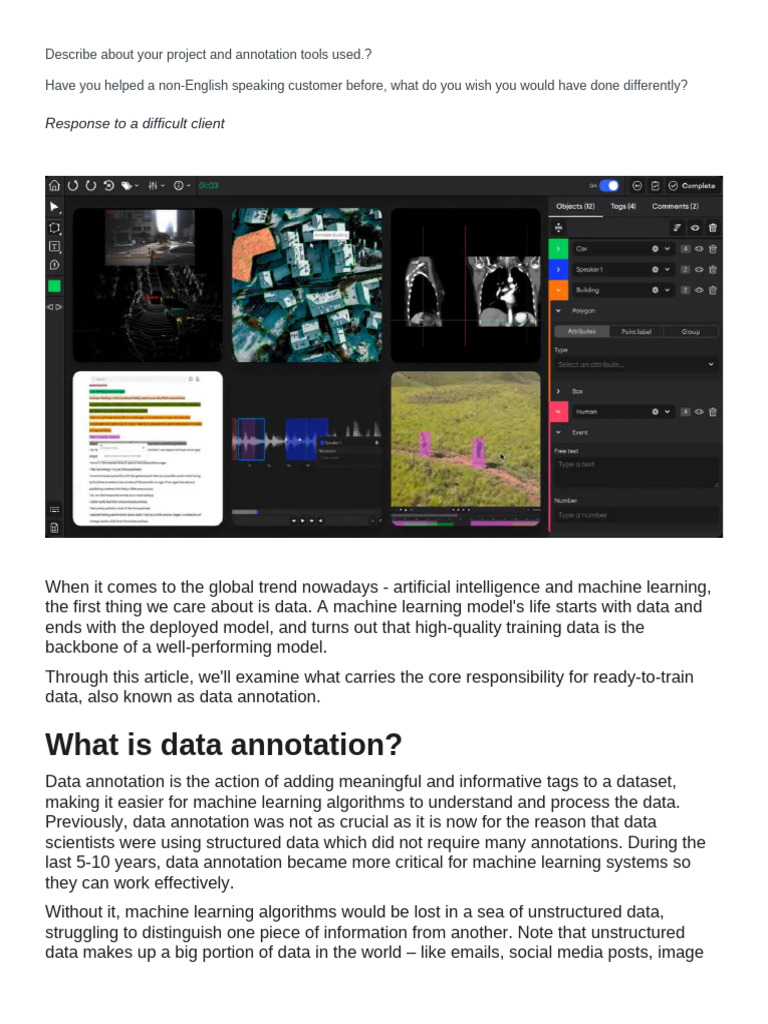 Understanding Data Annotation for AI | PDF | Lidar | Annotation