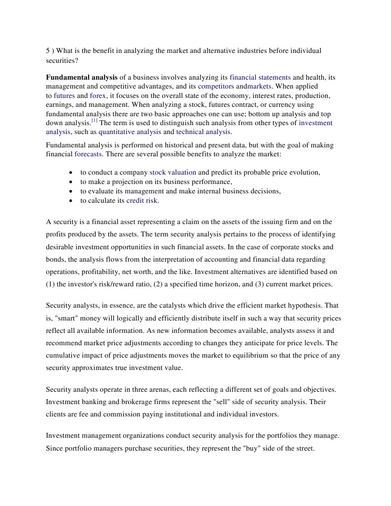 Benefits of Fundamental Analysis | PDF | Financial Analyst | Valuation ...