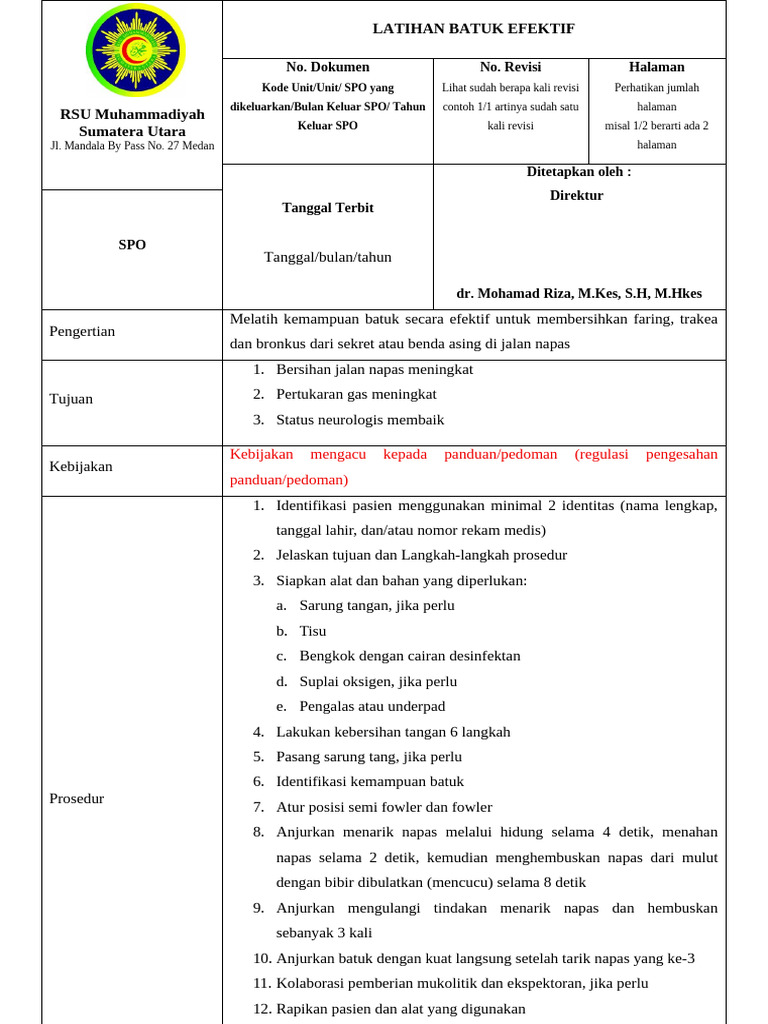 Latihan Batuk Efektif | PDF