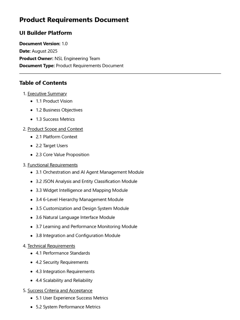 UI Builder Platform Product Requirements | PDF | Security | Computer ...