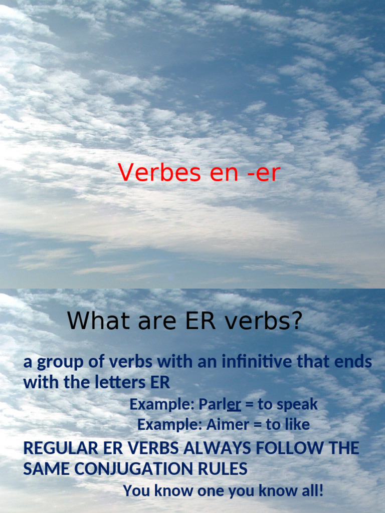 Understanding Regular ER Verbs in French | PDF | Verb | Subject (Grammar)