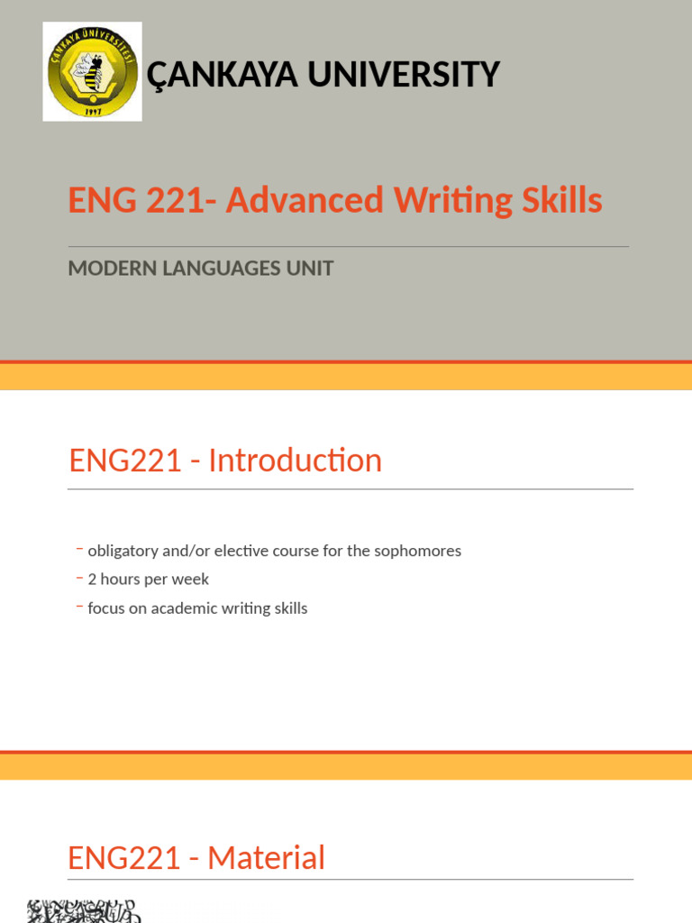 ENG 221 - Course Introduction | PDF
