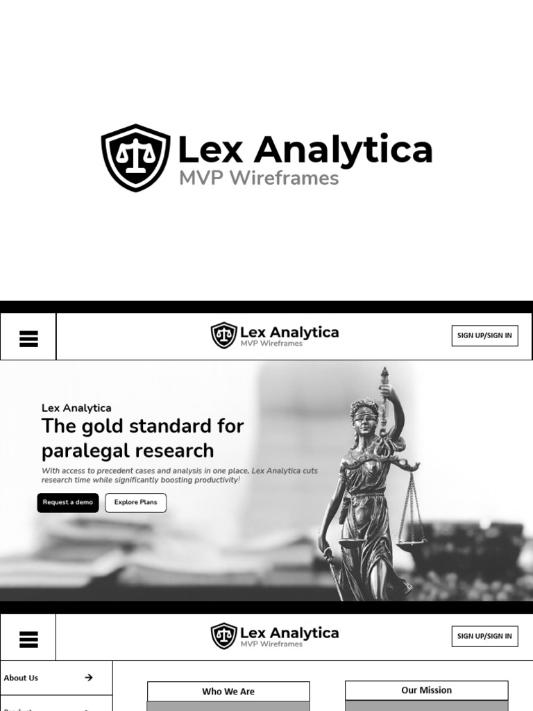 Lex Analytica: MVP Wireframes | PDF | Application Software | Software