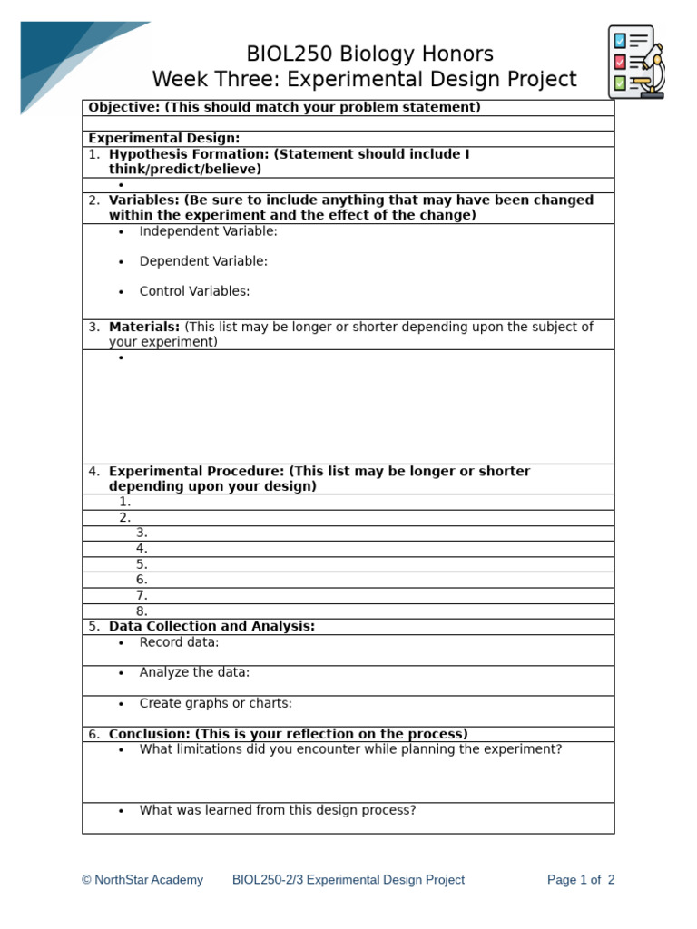 BIOL250 3+Experimental+Design+Project | PDF