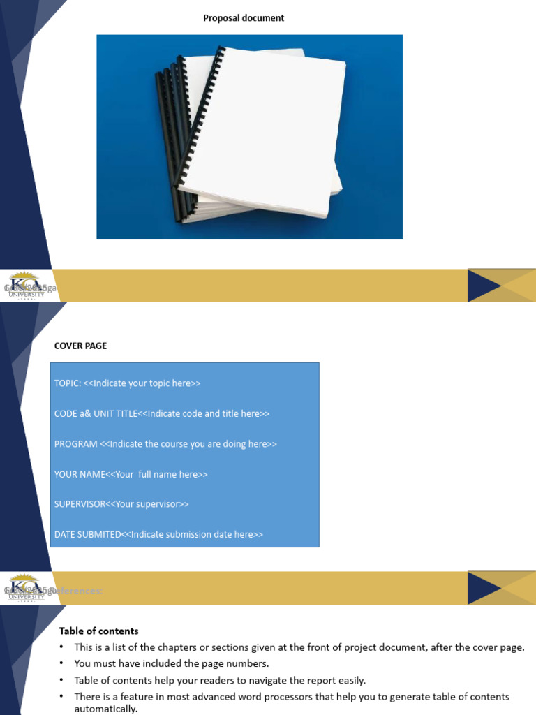 Project Proposal Guidelines for KCAU | PDF | Databases | Table Of Contents