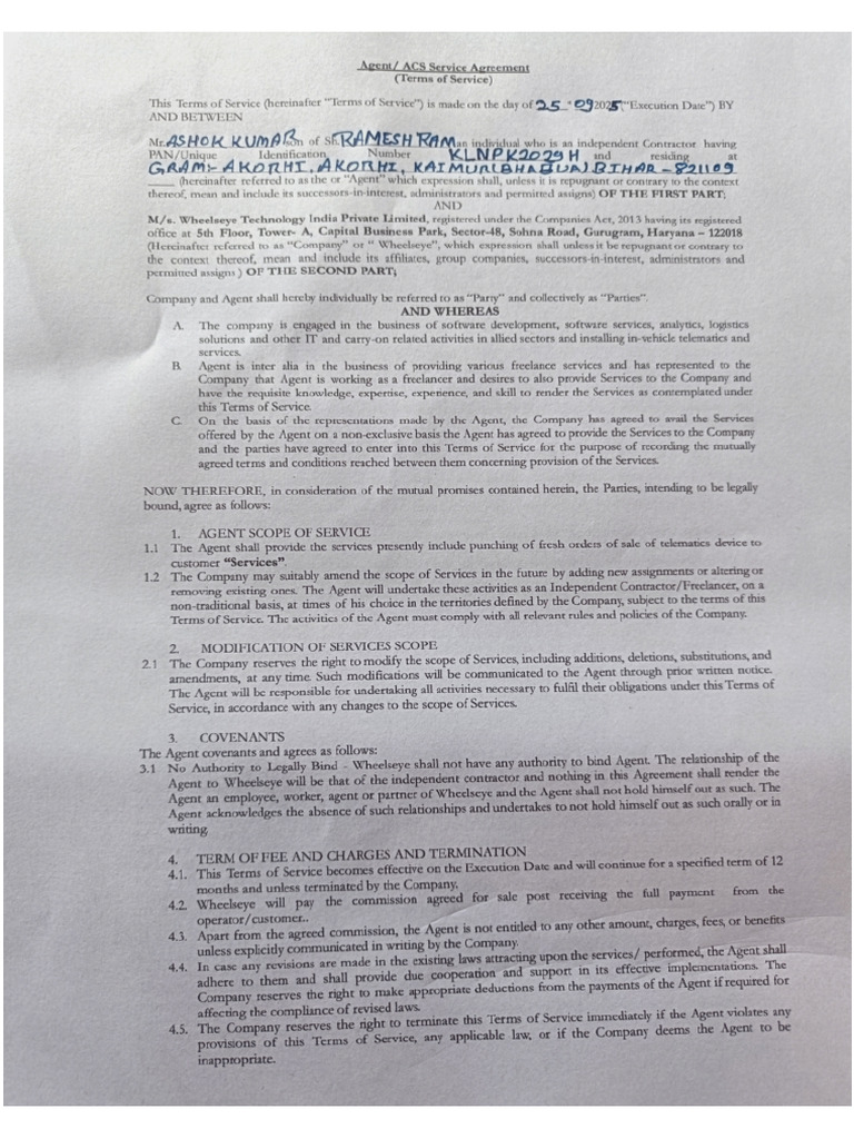 Ashok Agreement 250925 | PDF