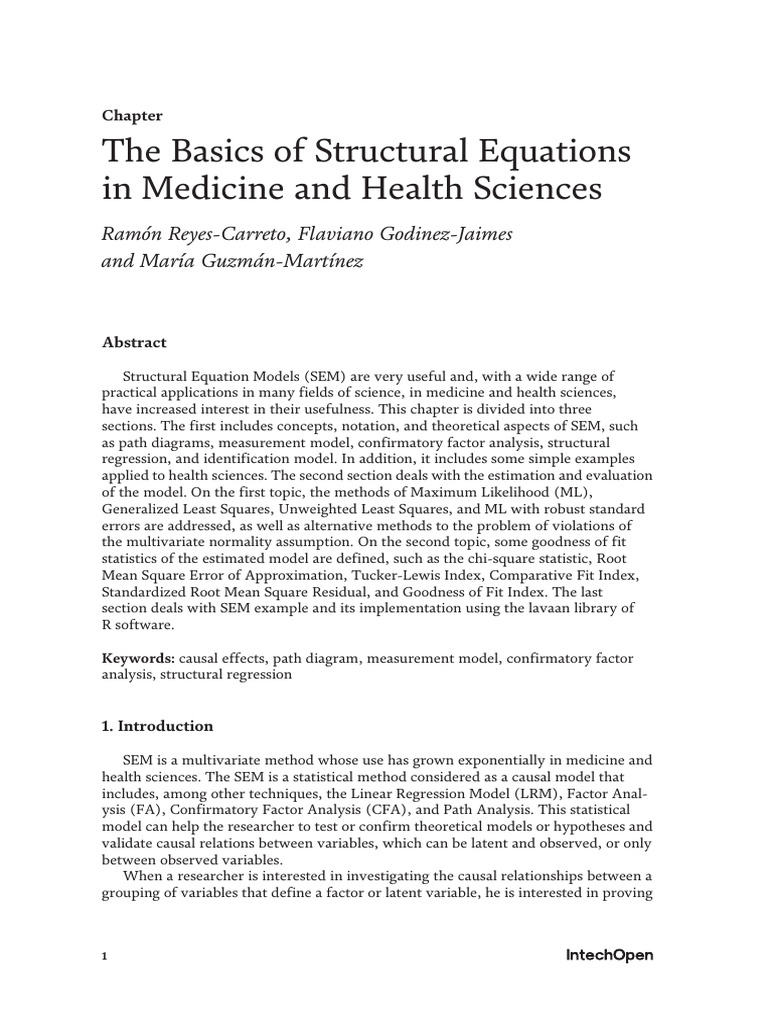The Basics of Structural Equations in Medicine and Health Sciences ...