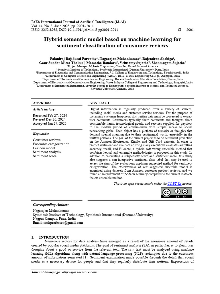 Hybrid Model for Sentiment Analysis | PDF | Receiver Operating ...