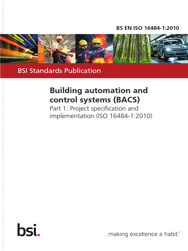 BSI BS EN ISO 16484-1:2010 Overview | PDF | Specification (Technical ...