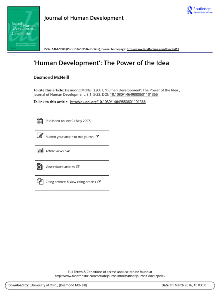 Human Development: Concept and Impact | PDF | Human Development Index ...