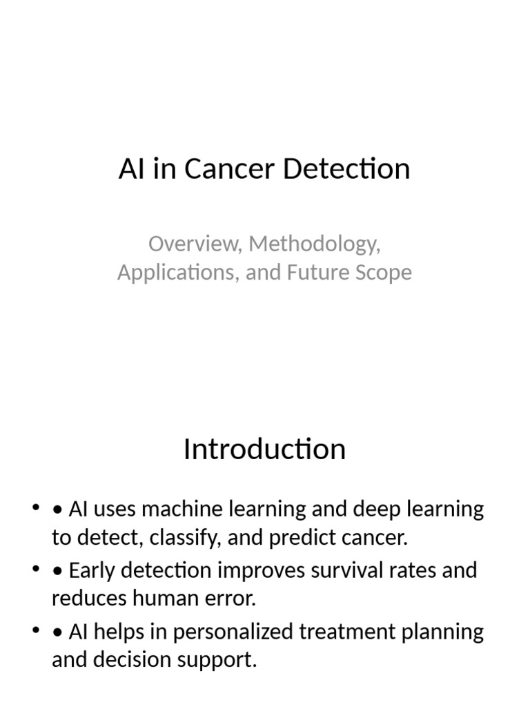 AI in Cancer Detection Full | PDF