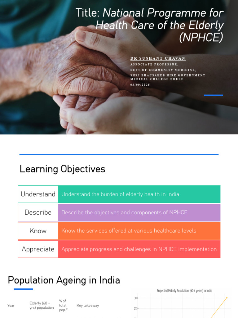 NPHCE: Elderly Health Care in India | PDF | Chronic Condition | Geriatrics