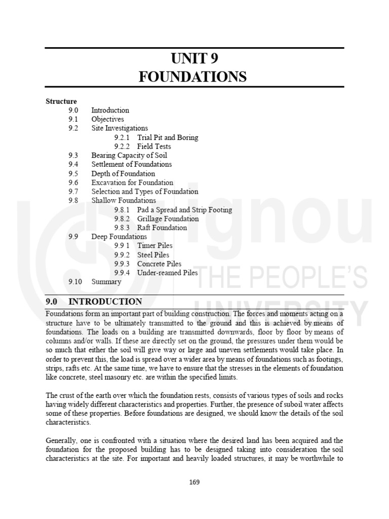 Building Foundation Types and Investigations | PDF | Foundation ...