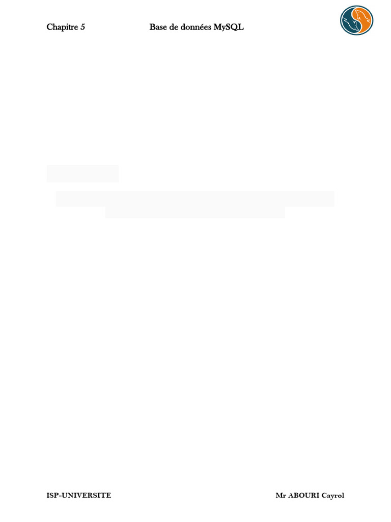 Administration de bases MySQL : Modifications et Insertion | PDF ...