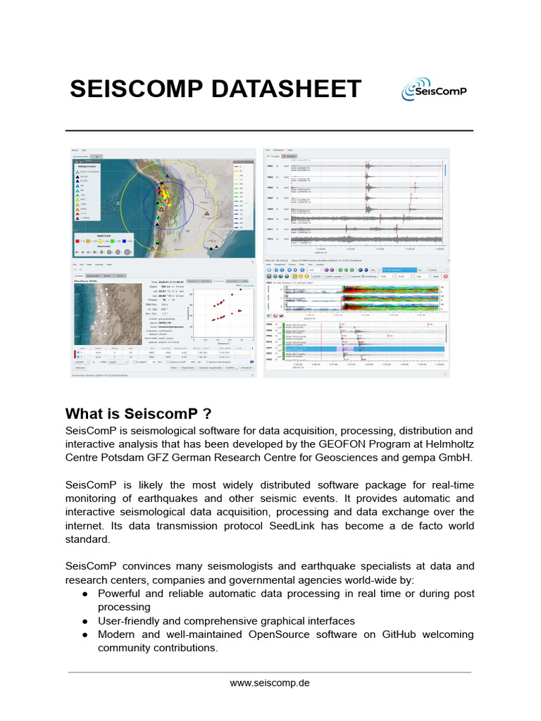 SeisComP Seismological Software Overview | PDF