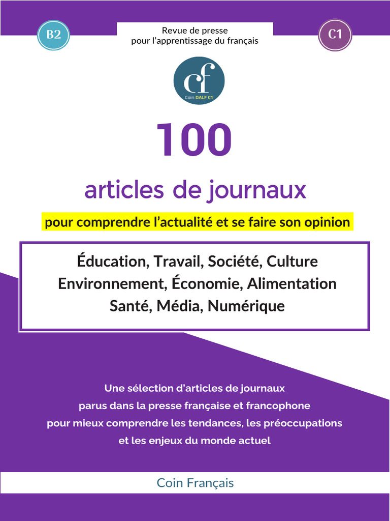 100 - Textes Authentiques - DALF C1 | PDF | Pédagogie | Apprentissage