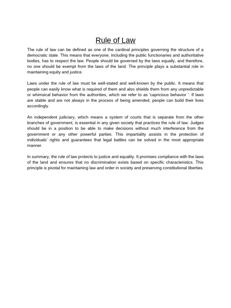 Understanding the Rule of Law Principles | PDF