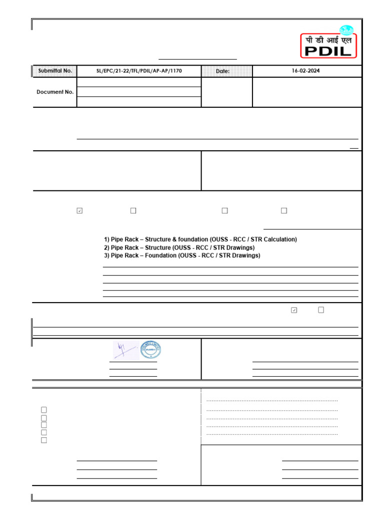 DTN-OUSS Pipe Rack Structure & Foundation - R1 | PDF