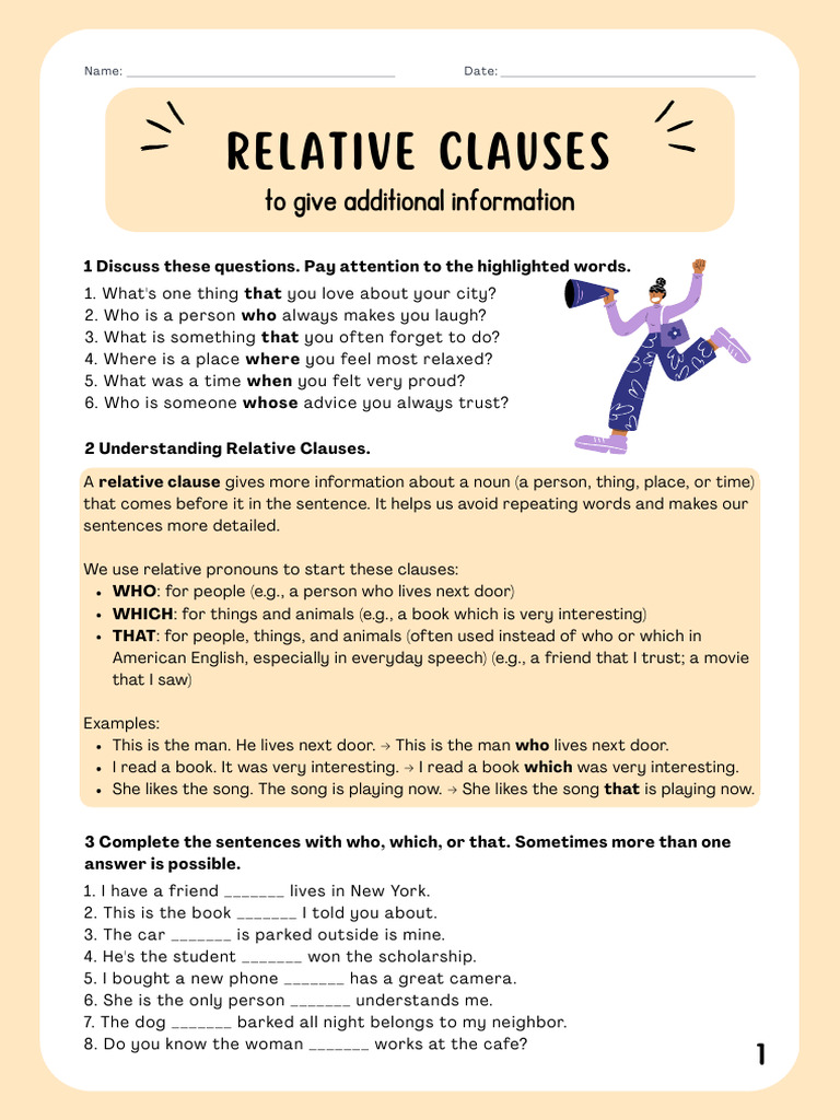 Understanding Relative Clauses Explained | PDF | Pronoun | Linguistic ...