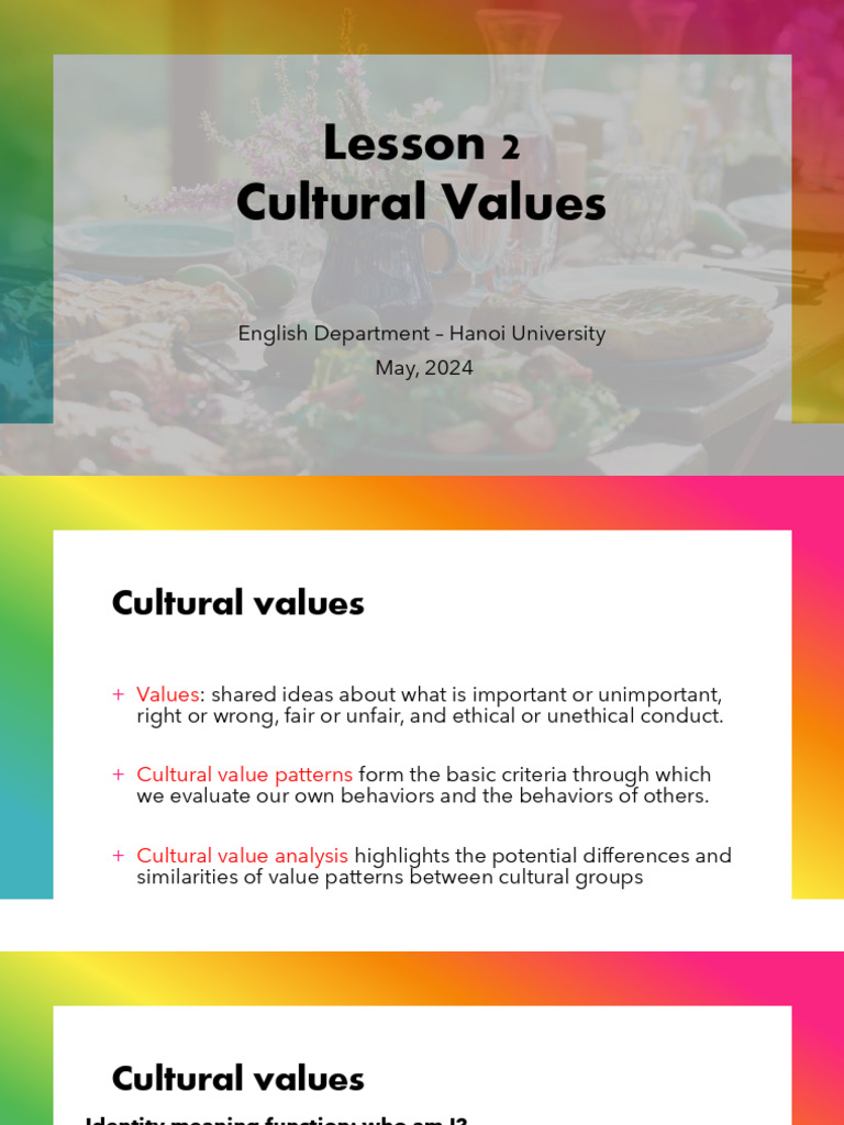 Understanding Cultural Value Patterns | PDF | Gender Role | Femininity