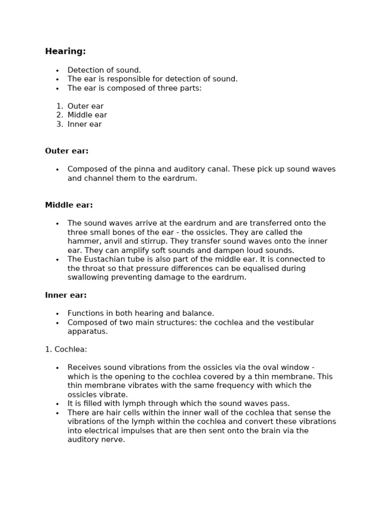 Anatomy and Function of the Ear | PDF