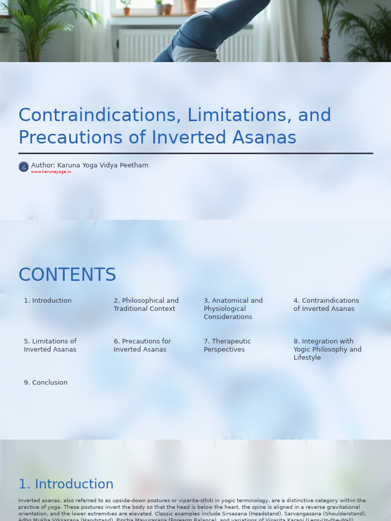 Inverted Asanas: Risks and Precautions | PDF | Asana | Yoga