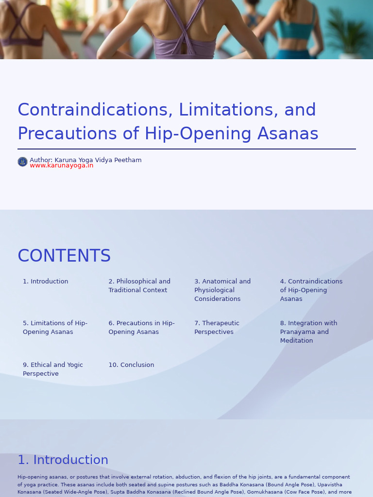 Hip-Opening Asanas: Risks and Precautions | PDF | Pelvis | Asana