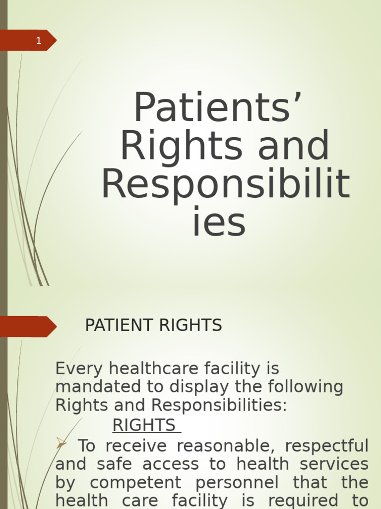 Patient Rights and Responsibilities Guide | PDF | Patient | Informed ...
