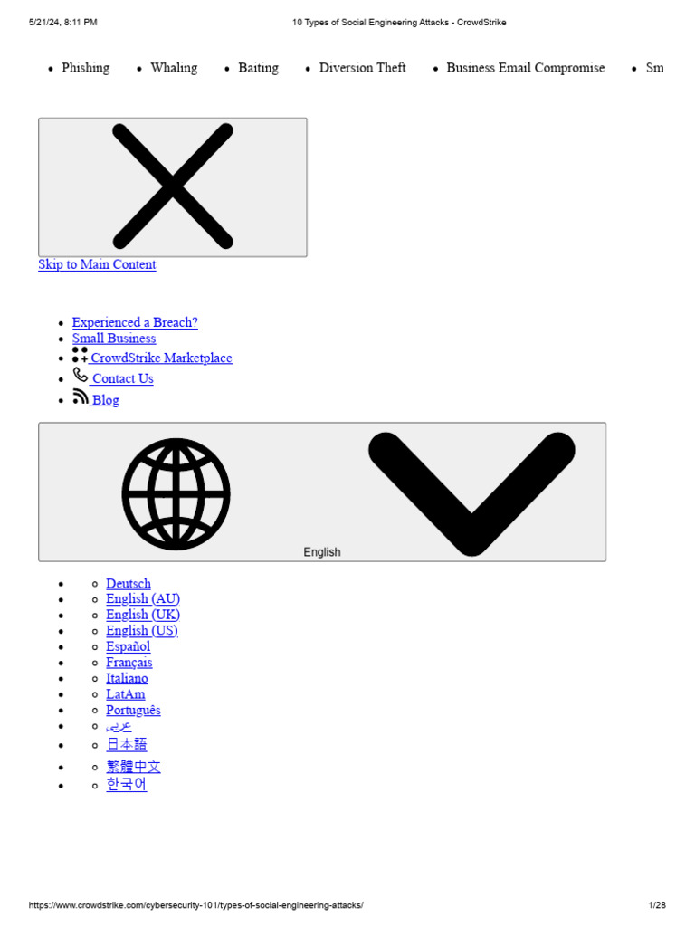 Types of Social Engineering Attacks | PDF | Phishing | Security