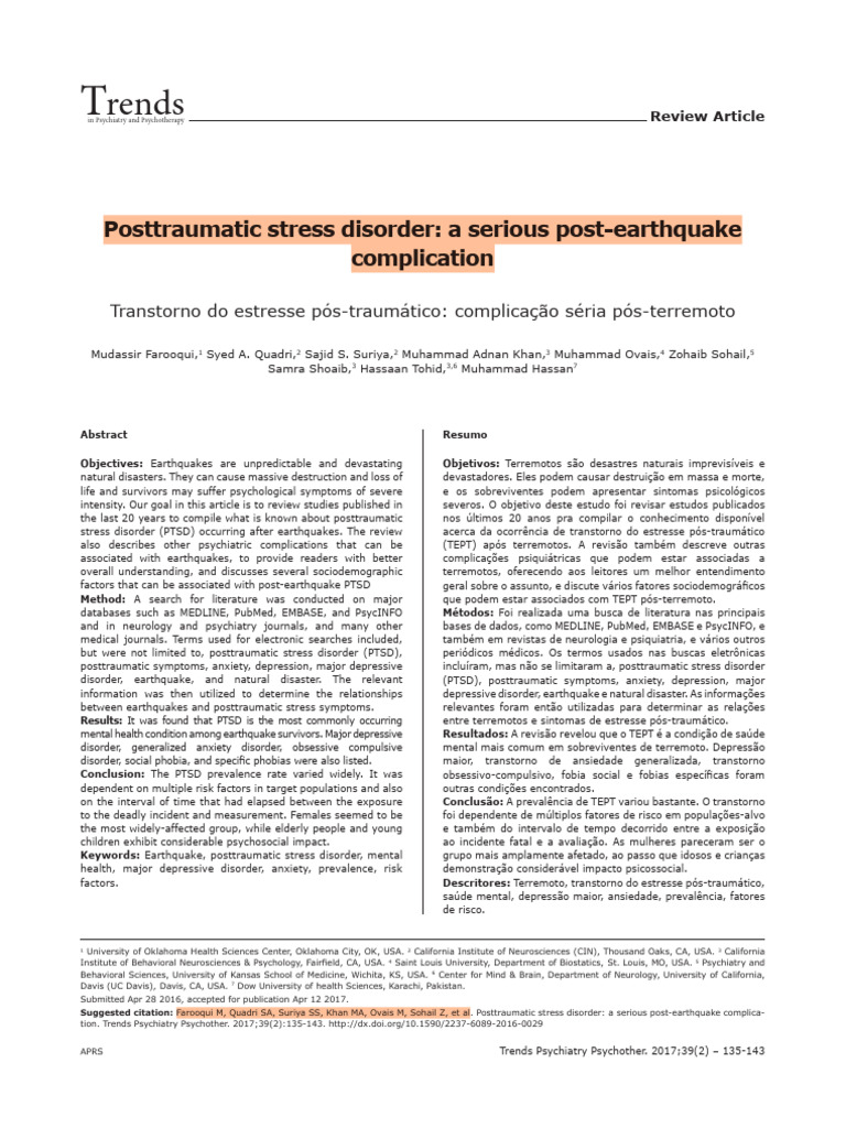 Posttraumatic Stress Disorder | PDF | Mental Disorder | Psychological ...