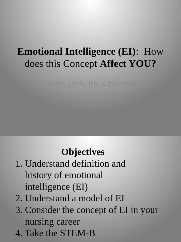 Impact of Emotional Intelligence in Nursing | PDF | Emotional ...