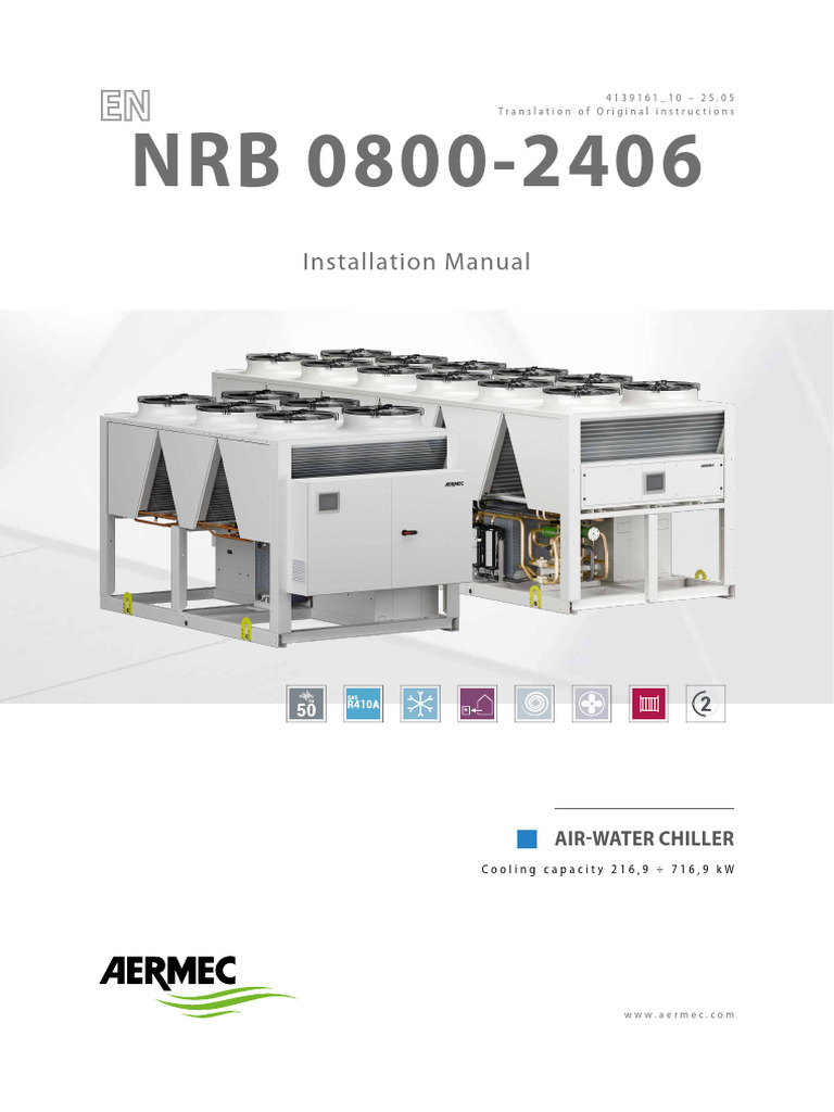 Aermec NRB 0800-2406 Installation Manual | PDF | Corrosion | Exhaust Gas