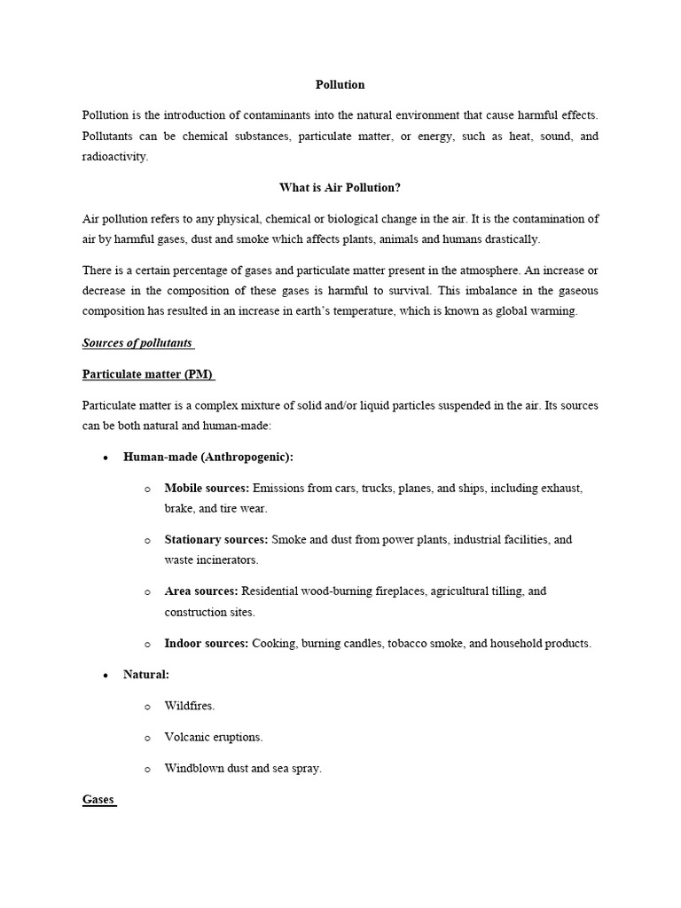 Understanding Pollution: Types and Effects | PDF | Air Pollution ...