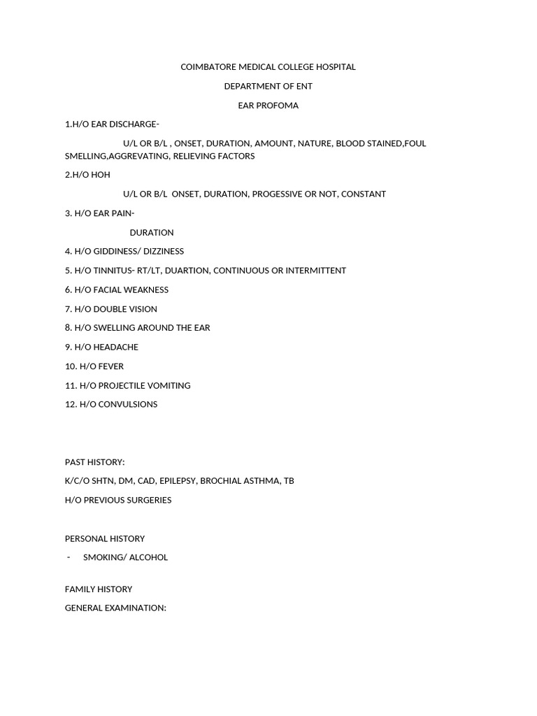 ENT Examination and Treatment Protocols | PDF | Ear | Vertigo