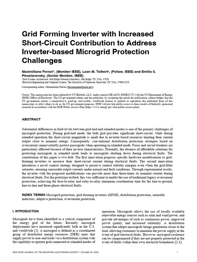 Grid Forming Inverter With Increased Short-Circuit | PDF | Distributed ...
