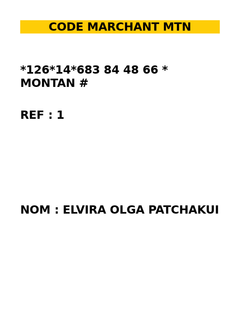 Code Marchant MTN | PDF