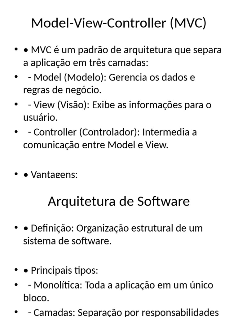 Entendendo o Padrão MVC em Software | PDF