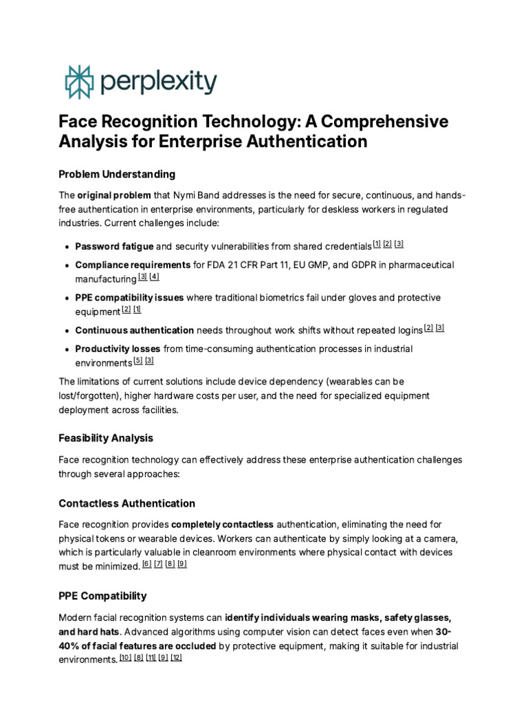 Face Recognition Technology - A Comprehensive Analy | PDF | Cloud ...
