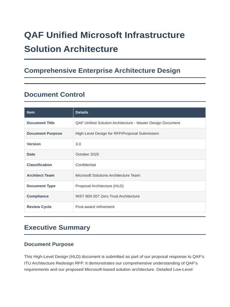 QAF Microsoft Infrastructure Design Document | PDF | Active Directory ...