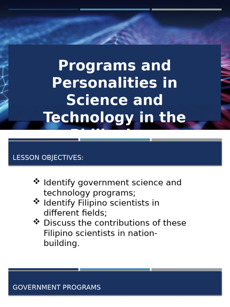 Filipino Science and Tech Programs Overview | PDF | Science