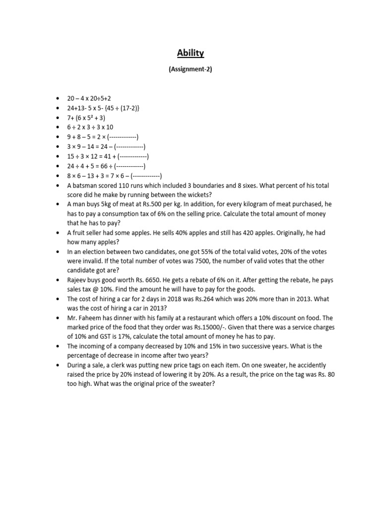 Math Problem Solving Assignments | PDF