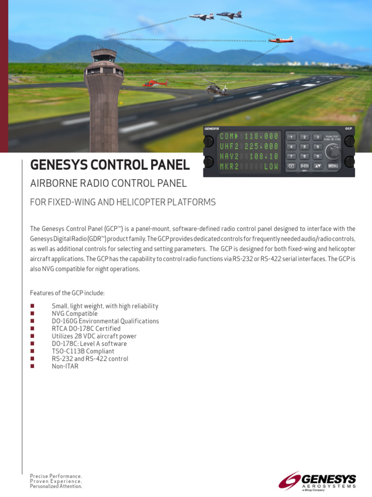 Genesys Control Panel for Aircraft | PDF | Telecommunications ...