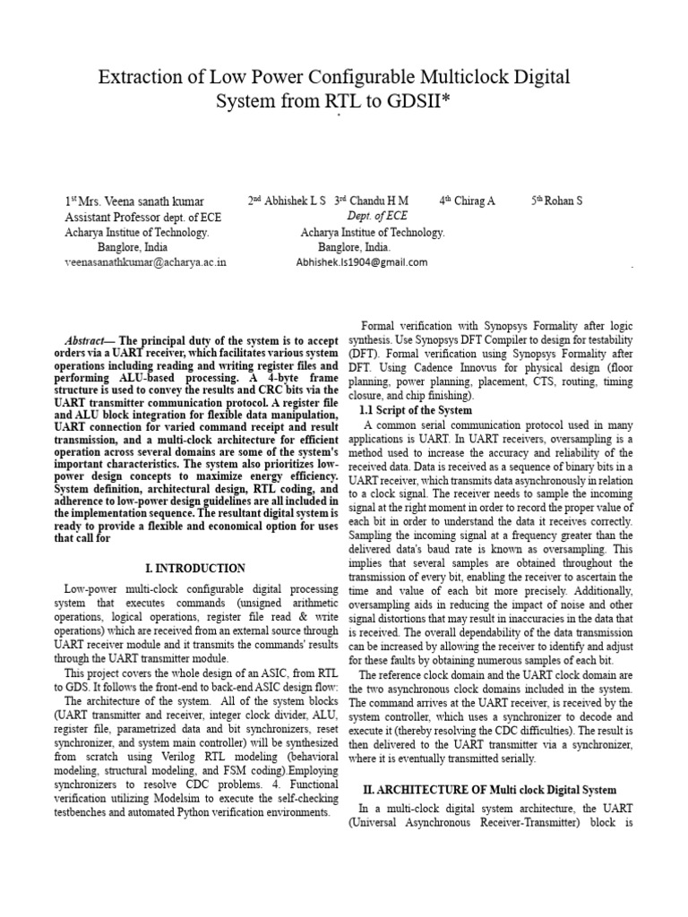 Low Power Multi-Clock Digital System | PDF | Electronic Design ...