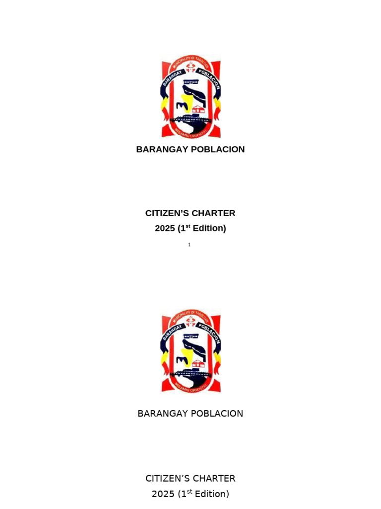 Barangay Poblacion Citizen's Charter 2025 | PDF | Identity Document