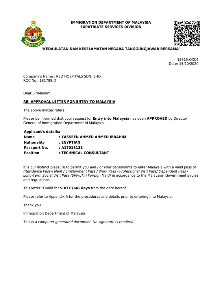 Malaysia Entry Approval Guidelines | PDF | Travel Visa | Malaysia