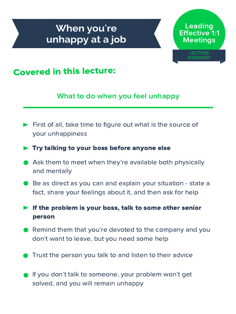 CHEAT+SHEET+ +When+You'Re+Unhappy+at+a+Job | PDF