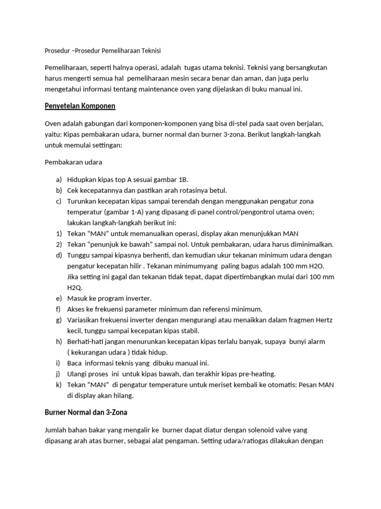 Manual Maintenance Direct Gas Fixed Zone | PDF