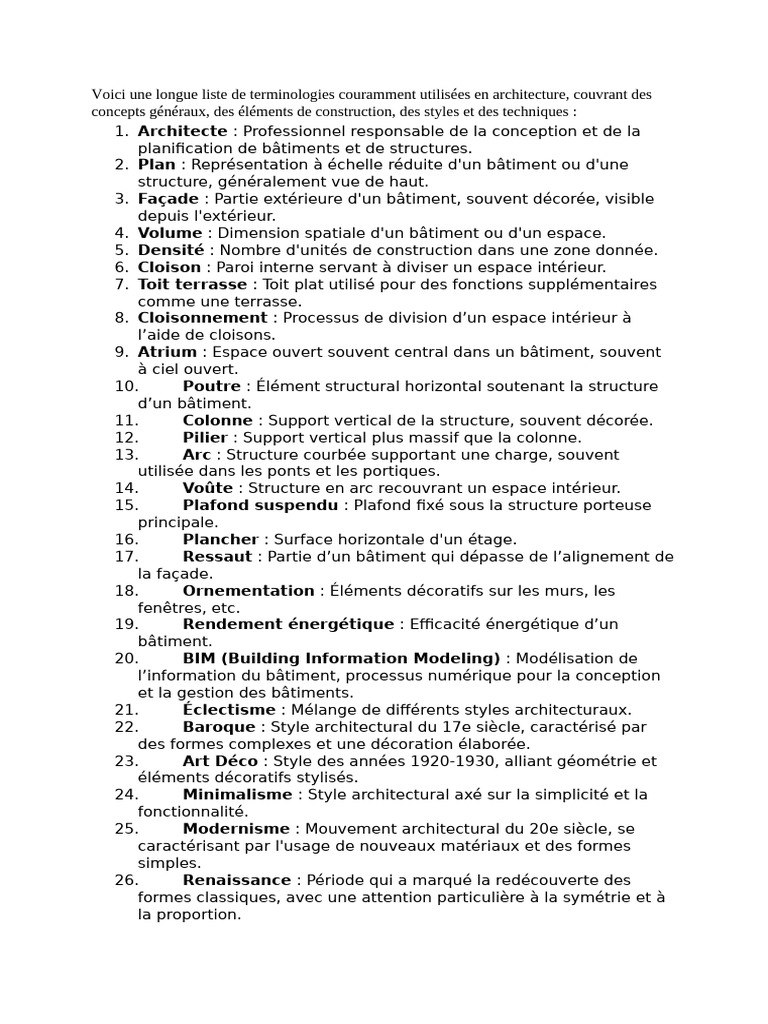 Terminologies essentielles en architecture | PDF | Fenêtre | Conception ...