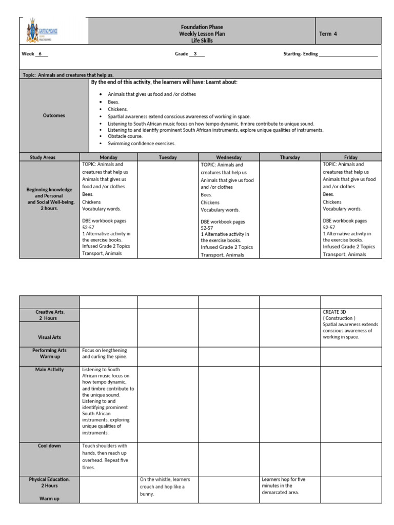Life Skills Lesson Plans Grade 3 Week 6 3 | PDF | Cognition | Learning